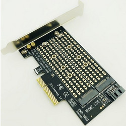 M.2 NVMe SSD NGFF to PCI-E 3 X4 Adapter Raiser M Key B Key PCI Express 3 NVME m.2 SSD M2 SATA NGFF Converter Post Card Riser