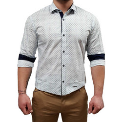 Stefan Ανδρικό Πουκάμισο Βαμβακερό Μακρυμάνικο Slim Fit Άσπρο 9005-SS/18