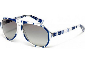 Dolce & Gabbana 4182P 27208G Ανδρικά Γυαλιά Ηλίου Aviator Κοκάλινα Μπλε Λευκά με Μαύρο Degradee Φακό