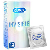 Durex Invisible Extra Thin Προφυλακτικά Λεπτά με Λιπαντικό 12τμχ