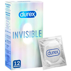 Durex Invisible Extra Thin Προφυλακτικά Λεπτά με Λιπαντικό 12τμχ