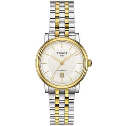 Tissot Carson Γυναικείο Ρολόι Αυτόματο με Ασημί Χρυσό Μεταλλικό Μπρασελέ T122.207.22.031.00