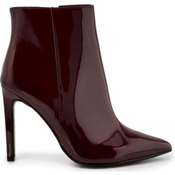 Nine West Γυναικεία Μποτάκια Αστραγάλου Λουστρίνι Μπορντό με Λεπτό Ψηλό Τακούνι Tennon3-707