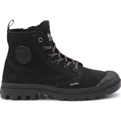 Palladium Γυναικεία Αρβυλάκια Suede Μαύρα με Γούνα 95982-010-M