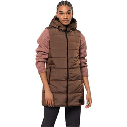 Jack Wolfskin Eisbach Vest Αμάνικο Γυναικείο Μπουφάν Χειμωνιάτικο Puffer Μακρύ Καφέ 1206991-5141