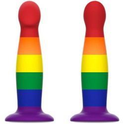Mythology Garrick Pride M Dildo με Βεντούζα 16.5cm Πολύχρωμο