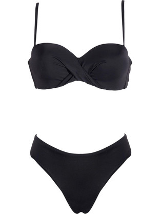 Gsecret Bikini Set με Ενίσχυση Ψηλόμεσο Μαύρο L2323-23148