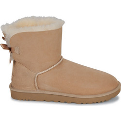 UGG Mini Bailey Bow Γυναικεία Μποτάκια Suede Ταμπά με Γούνα 1016501-CHE