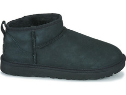 UGG Γυναικεία Μποτάκια Suede Μαύρα με Γούνα 1116109-BLK