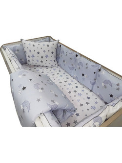Beboulino Moon Stars Σετ Κούνιας 70x140cm Blue 5τμχ