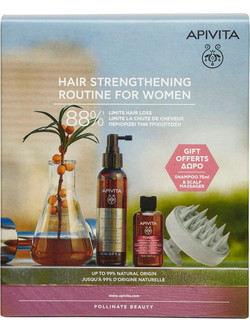 Apivita Promo Hair Strengthening Routine Women Σετ Σαμπουάν Λοσιόν & Βούρτσα κατά της Τριχόπτωσης