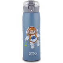 Nava We Care Παιδικό Μπουκάλι Θερμός Ανοξείδωτο BPA Free με Καλαμάκι Γαλάζιο 500ml