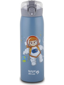 Nava We Care Παιδικό Μπουκάλι Θερμός Ανοξείδωτο BPA Free με Καλαμάκι Γαλάζιο 500ml