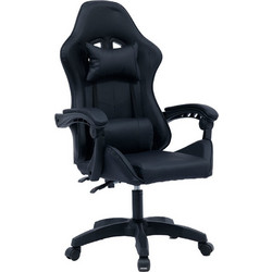 Pakoworld William Καρέκλα Gaming Δερματίνης Μαύρη 275-000013