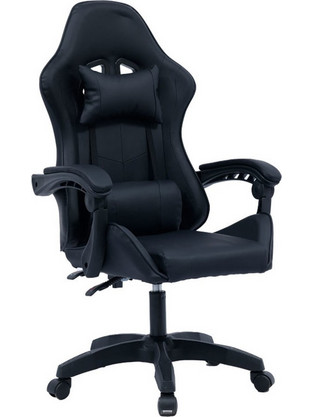 Pakoworld William Καρέκλα Gaming Δερματίνης Μαύρη 275-000013