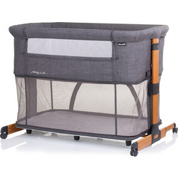 Chipolino Mommy 'n Me 2 in 1 Λίκνο με Στρώμα & Πλαϊνό Άνοιγμα Ανθρακί Wood