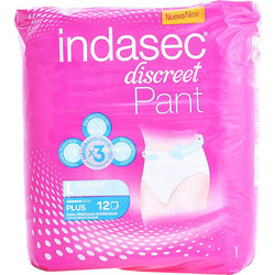 Indasec Discreet Pant Plus Large Πάνες Ακράτειας 6 Σταγόνες 12τμχ