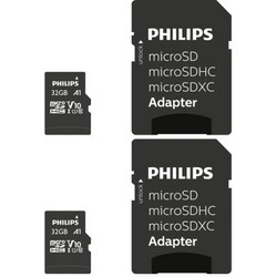 Philips Ultra Speed microSDHC 32GB Class 10 U1 V10 UHS-I A1 80MB/s + Adapter 2pcs