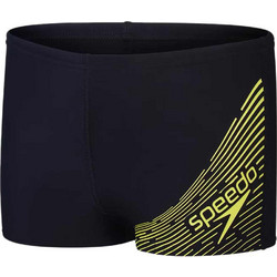 Speedo Medley Logo Αθλητικό Παιδικό Μαγιό Boxer για Αγόρι Μαύρο Κίτρινο 124101-6892
