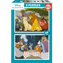 Παιδικό Puzzle Educa Disney Lion King & Lady & The Tramp 2x48 Κομμάτια