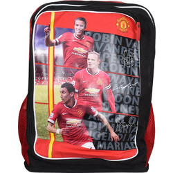 SunCe Manchester United Σχολική Τσάντα Πλάτης Δημοτικού Μαύρη Κόκκινη MUL-4545