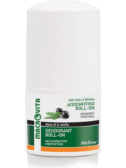 Macrovita Mellow Olive Oil & Vanilla Φυσικό Αποσμητικό Roll On 24h Χωρίς Αλουμίνιο 50ml