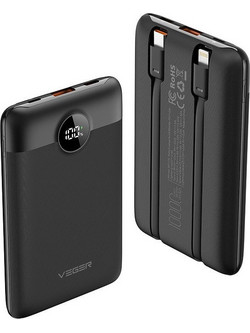 Veger C11 Power Bank 10000mAh 20W με Θύρα USB-A & Θύρα USB-C Quick Charge 3.0