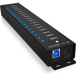 Icy Box IB-HUB1717-U3 USB Hub 3.0 USB-A με 16 Θύρες USB-A & Εξωτερική Παροχή Ρεύματος
