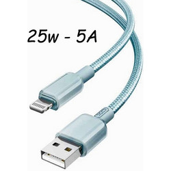 XO NB249 Braided USB-A to Lightning Cable 1m Light Blue 6920680844548