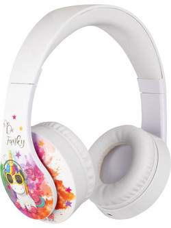 Konix Unik Be Funky 303520 Ενσύρματα & Ασύρματα Bluetooth Παιδικά Ακουστικά On Ear Λευκά