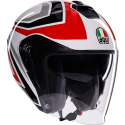 AGV Irides Black Grey Red Κράνος Μηχανής Jet 1500gr
