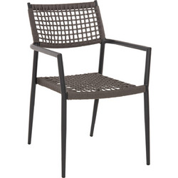 FreeBox Πολυθρόνα Κήπου Rattan Μαύρη FB96044.02