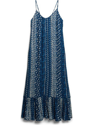 Superdry Midi Καλοκαιρινό Καθημερινό Φόρεμα Navy Μπλε W8011673A-2KT
