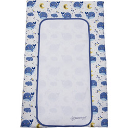 Bebe Stars Whale Μαλακή Αλλαξιέρα Μωρού Υφασμάτινη 80x48cm Λευκή Μπλε