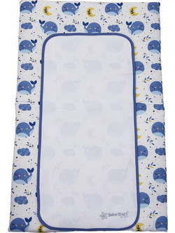 Bebe Stars Whale Μαλακή Αλλαξιέρα Μωρού Υφασμάτινη 80x48cm Λευκή Μπλε
