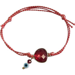 Kostibas Γυναικείο Βραχιόλι Μακραμέ με Ματάκι από Κορδόνι 1539-758U