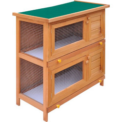 vidaXL Κλουβί για Κουνέλια Καφέ 90x45x89cm