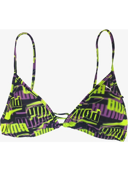 Puma Bikini Top Τριγωνάκι Μαύρο Lime 938333-01