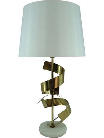 Inart Lighted 5207351213386 Πορτατίφ Ε27 Λευκό Χρυσό Π35xΥ70cm