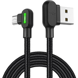 Mcdodo CA-5280 Angle 90° Braided LED USB-A to USB-C 0.5m Black 6921002652803