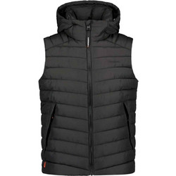 Superdry D3 SDCD Hooded Fuji Sport Padded Gilet Αμάνικο Ανδρικό Μπουφάν Puffer Μαύρο M5011896A-02A