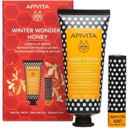 Apivita Winter Wonders Honey Hand & Lip Repair Hand Cream 50ml + Lip Care 4.4gr