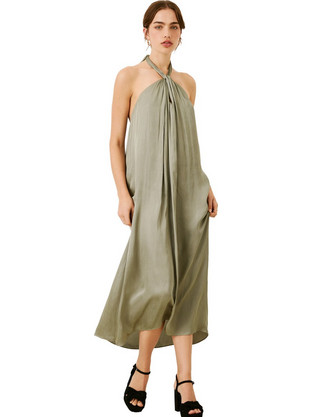 Pepe Jeans Liliana Midi Καλοκαιρινό Φόρεμα για Γάμο / Βάπτιση Χακί PL953578-702