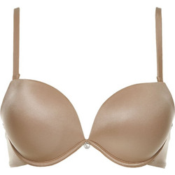 Lormar Σουτιέν Balconette Push Up με Μπανέλα Μπεζ 01023