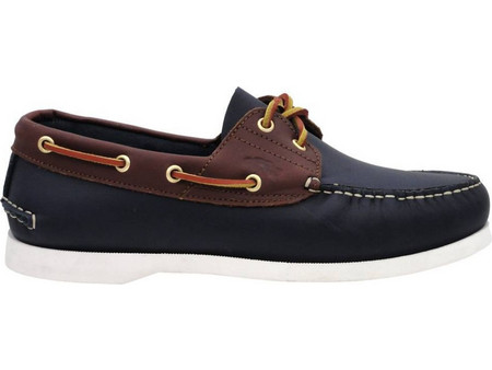 Chicago Ανδρικά Μοκασίνια Boat Shoes Δερμάτινα Navy Μπλε Καφέ 820
