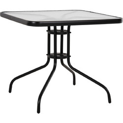 HomeMarkt Figo Τετράγωνο Τραπέζι Κήπου Μεταλλικό Μαύρο 80x80x71cm HM5972.03