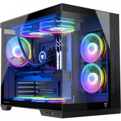 Modecom Volcano Panorama Apex 7F Black Gaming Midi Tower Κουτί Υπολογιστή RGB με Πλαϊνό Παράθυρο
