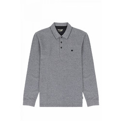 Wrangler Ανδρική Μπλούζα Polo Μακρυμάνικη Γκρι W7MJKH100