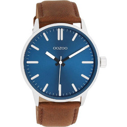 Oozoo Timepieces Ανδρικό Ρολόι με Καφέ Δερμάτινο Λουράκι C11400
