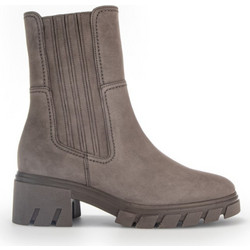 Gabor Γυναικεία Μποτάκια Chelsea Suede Γκρι με Χοντρό Χαμηλό Τακούνι 32.761.42